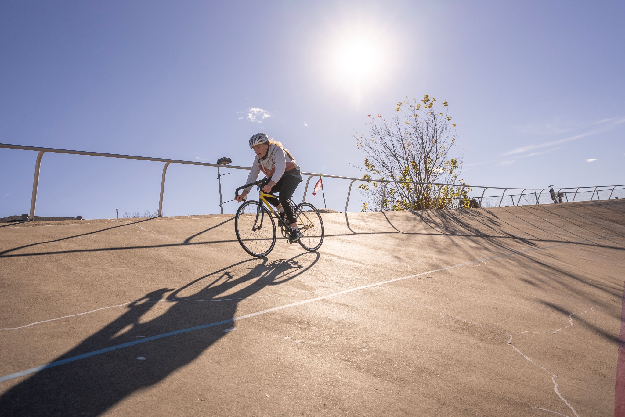 Cycling Image: Student on a bicycle on a track
